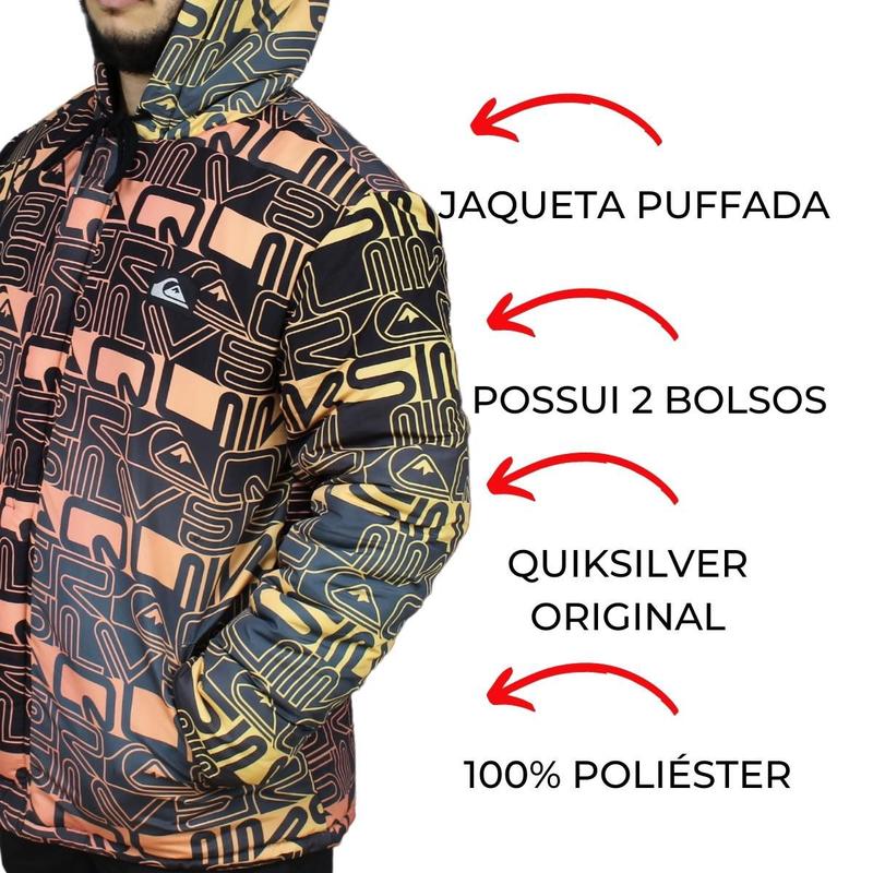 Jaqueta Quiksilver Puff World Block Laranja Q411A003211.00